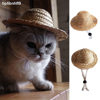 ✳☍✧Novelty Summer Adjustable Outdoor Straw Hat Puppy Small Cute Pet Cat Sunhats