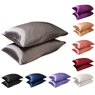 [Philippine Ready Stock]New Trend Premium Silk Satin Pillowcase Soft Silk Solid Pillowcase 100% Quality Cool Feeling