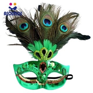 ASM Venetian Mask Masquerade Carnival Ball Disguise Peacock Feather Mask for Halloween Tu45 (6)
