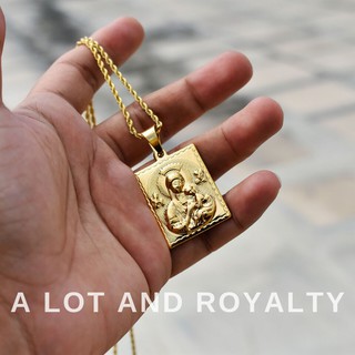 18k Gold Plated Mother of Perpetual Help Pendant with 20 inches Twisted Rope Chain Necklace Fashion (2)