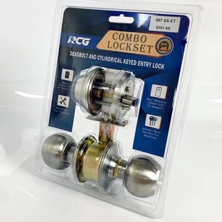 RCG Stainless Steel Door knob Double Lock Combo Lockset Deadbolt And Cylindrical Keyed Entry Lock