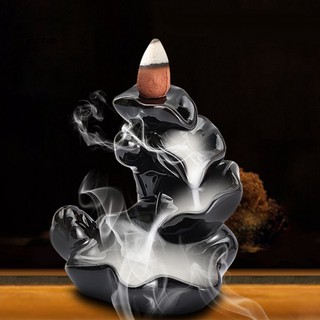 ღDTღDiffuser Backflow Ceramic Incense Burner Holder Buddhist Zen Censer Home Decor
