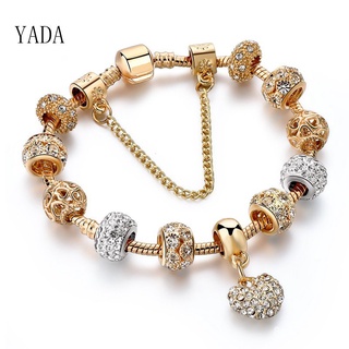 YADA Gifts INS Fashion gold heart Bracelets&Bangles For Women Hot Chain Bracelets Charm Crystal Jewe