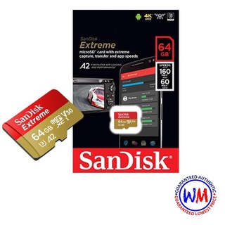 ⁂ Sandisk Extreme Micro A2 SDXC 160MB/s 64GB SDSQXA2-064G