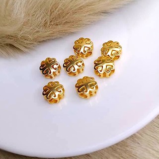 High Quality Gold Plated Infinity 4 Leaf Clover Lucky Charm Beads Pendant Spacer