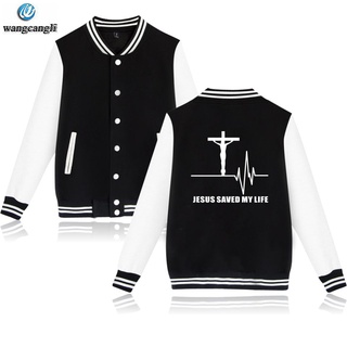 Jesus Christian Sweatshirt Baseball Jacket Coat Jesus Saved My Life Tracksuit Jesus Cross Men Clothes Streewears