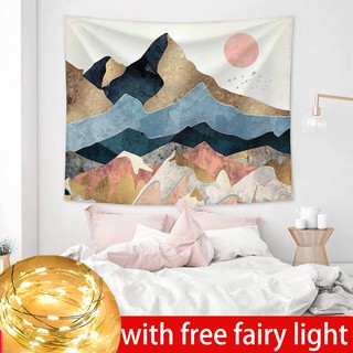 Promotion! D5 100X70cm Bohemia Mandala Wall Hanging Tapestry Wall Decoration With Free Fairy Light