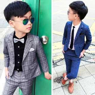 New Boys Suits for Weddings Kids Blazer Suit 2pcs Sets Coat+ Pant Formal Tuxedos School Suit Kids Sp