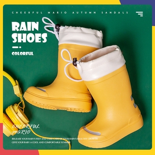 2020 Cartoon Dinosaur Design Children Girls Rain Boots Kids Velvet Rubber Anti-Slip Shoes (8)