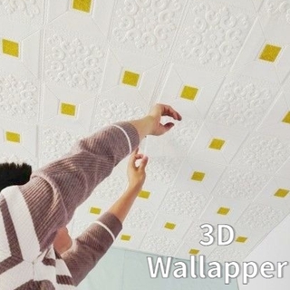 Foam Ceiling Wallpaper 3D DIY Decorative Wallpaper Waterproof Wallpaper Brick Wall Ceiling Sticker 35*35cm