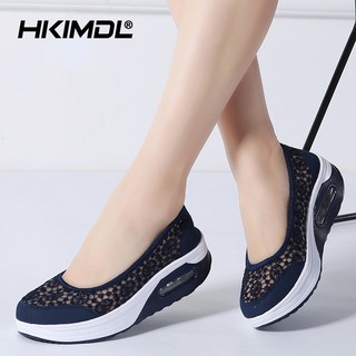 HKIMDL Summer Women Flat Platform Shoes Women Breathable Casual Sneakers Shoes Slip On Platform
