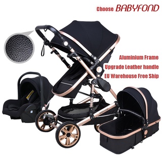 Babyfond Baby Stroller High Landscape Baby Cart 3 In 1 Baby Pram With Car Seat 2 In 1 Baby Stroller CE Safety