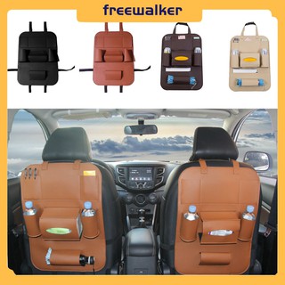 [COD] PU Leather Car Seat Back Organizer Backseat Storage Box Brown Beige Black Car Seat Storage Bag Coffee