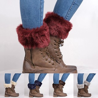 Winter Fashion Furry Ribbed Boot Cuff Boot Topper Leg Warmer (1)