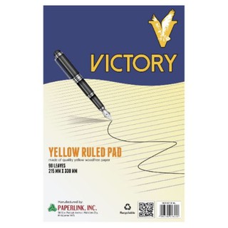 VICTORY Yellow Ruled Pad Made Of Quality Yellow Wood Free Paper 1 Ream 10 pads 90 leaves
