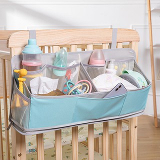 【IN STOCK】Crib Hanging Bag Diaper Bag Home Baby Clothes Hanging Bag Bottle Toy Storage Organizer //