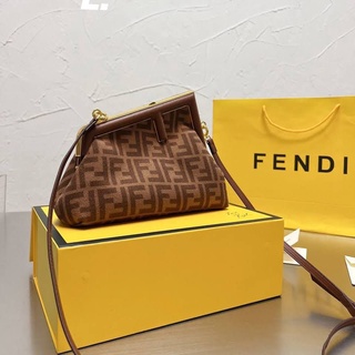 F* First Bag Clutch Handbag Mirror Copy Sheepskin Genuine Leather FREE BOX