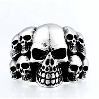 【spot goods】◇▲▩SeuSuk Fashion Man's Man's Rings From China Biker Punk Lots of Skull Ring