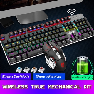 Royal Kludge RK528 2.4G Wireless Mechanical Keyboard and Mouse Set Gaming Office USB LOL Keyboard
