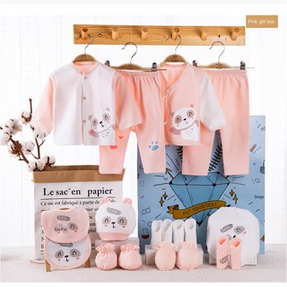 18 PCS Newborn Baby Clothes Set Unisex Cotton Clothes Set for Newborn Boys and Girls Fashion Gift