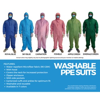 PPE Suit with side-pockets (water-repellent microfiber, washable)