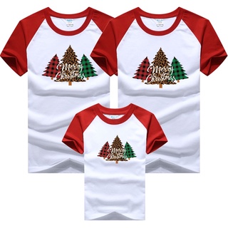 【Local seller】 Christmas Tree Family Tee Cotton Family Tshirt Family T-shirt Family Tshirts Couple