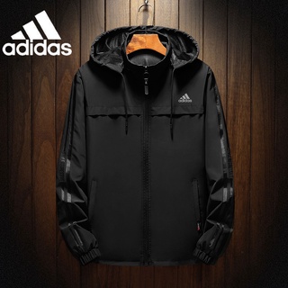 Adidas 100% Original Reflective Jacket Men Jacket Fashion Men's Casual Jacket Hooded Student Jacket