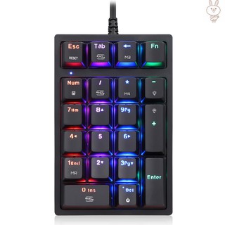 New Motospeed K24 Numeric Mechanical Keyboard 21 Keys USB Wired Keyboard with 13 RGB Light Effects OUTEMU Red Switch