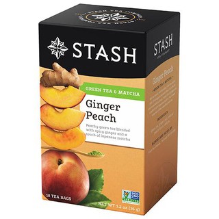 Stash Tea Ginger Peach Green Tea, 18 tea bags