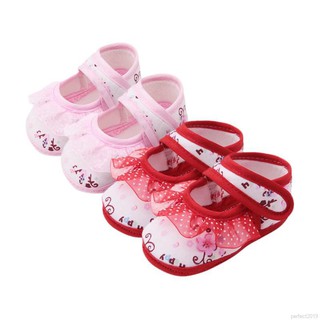 ✨ perfect ❀ Baby Lace Flower Anti-slip Soft Sole First Walking Princess Shoes