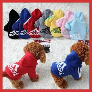 Pet Dog Adidog Hooded Sports Cartoon Puppy Cat Pajama Shirts Clothing Paws Inside Pet Clothes for CATS and DOGS