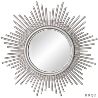 Decorative Hanging Wall Mirror Small Vintage Style Mirror for Wall - Silver Frame Mirror Easy Mounting Perfect for Bathroom, Home Decor