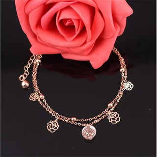 Women Charm Gold Plated Anklets Flower Carving Hollow Ankle Bracelet Foot Chain Factoryoutlet
