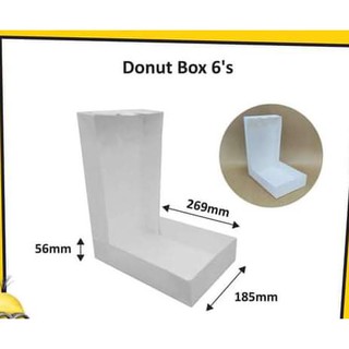 DOUGHNUT BOXES BY 6s / DONUT BOX (Fit for 6pcs of Donuts)