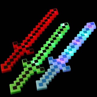 New Minecraft Peripheral Sounding Flashing Toy Sword Model Plastic Game Diamond Sword Boy Weapon