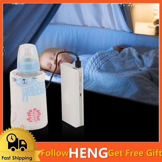 USB Baby Bottle Warmer Portable Milk Travel Heater Storage Cover Insulation Thermostat