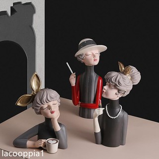 [LACOOPPIA1] Cute Modern Girl Figurine Figure Statue Resin Craft Desktop Ornament Decor Gift