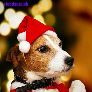 【steedsurp】Christmas pet santa hat small puppy cat dog xmas holiday costume ornaments