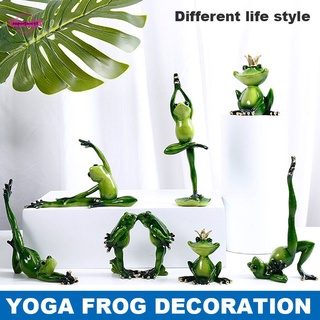Resin Yoga Frog Decoration Nordic Style Living Room Home Accessories Animal Desktop Ornaments Wedding Gift