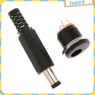 [Ready Stock] 2.1mm x 5.5mm Male Plug + Female Socket Panel Mount Jack DC Connector Cord for CCTV Security Camera