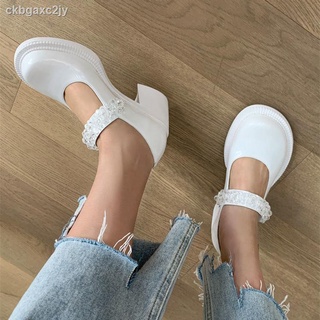 ✣▣▣Big toe shoes JK uniform women s shoes single shoes white patent leather rhinestones Mary Jane hi