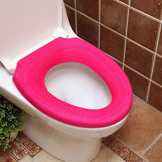 Home Bathroom Decoration Pure Color Warm Toilet Washable Seat Cover Pad Cushion (4)