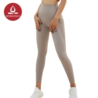MOVING PEACH Leggings Skinny Compression pants High waist Yoga Trouser with Mesh BLF