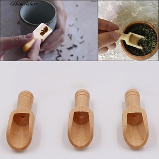 Natural Wooden Coffee Tea Sugar Salt Powder Scoop Kitchen Utensil Tool