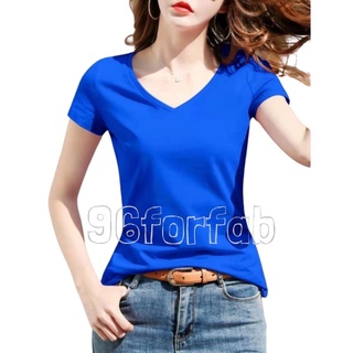 BC4 BASIC VNECK TSHIRT PRINTED TOP PLAIN BLOUSE TOPS FITS TO SMALL STRETCHABLE