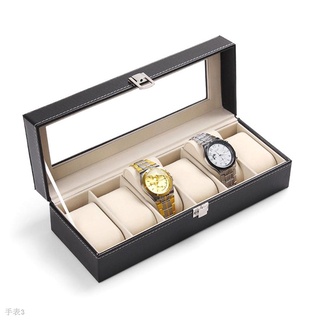 ✎♞Professional Leather Jewelry Watches Display Storage Watch Box Organizer Case (Black)
