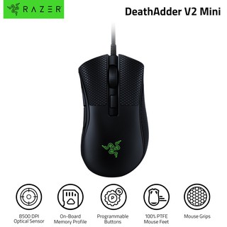 gaming♠Razer DeathAdder V2 Mini Ergonomic Wired Gaming Mouse with Grip Tapes