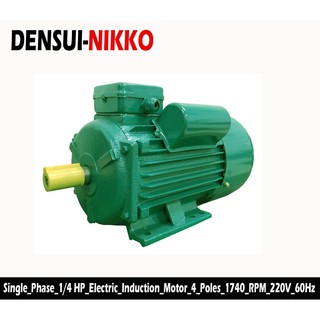 Densui-Nikko 1/4 HP ALUM Single Phase Electric Induction Motor 4 Poles 1740 RPM 220V 60Hz (1)