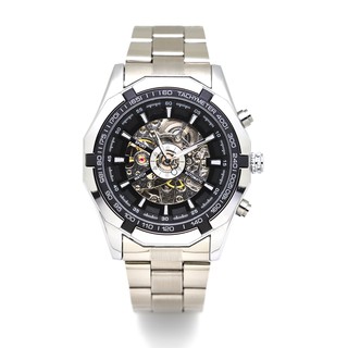 Mens Hollow Engraving Automatic Skeleton Stainless