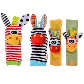 [COD]4 x Newest Wrist Rattles Hands Foots finders Baby Infant Soft Toy Developmental